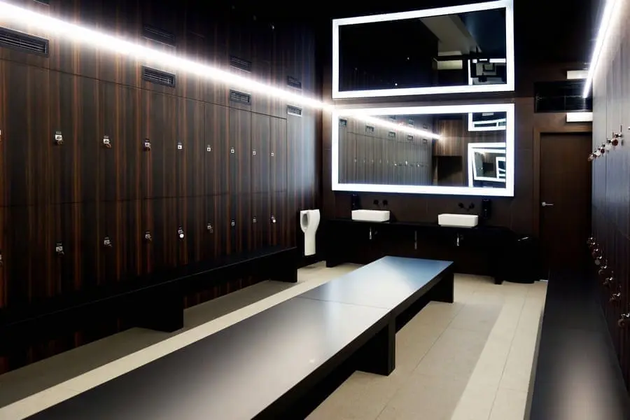 Custom-made HPL and aluminum changing rooms and lockers