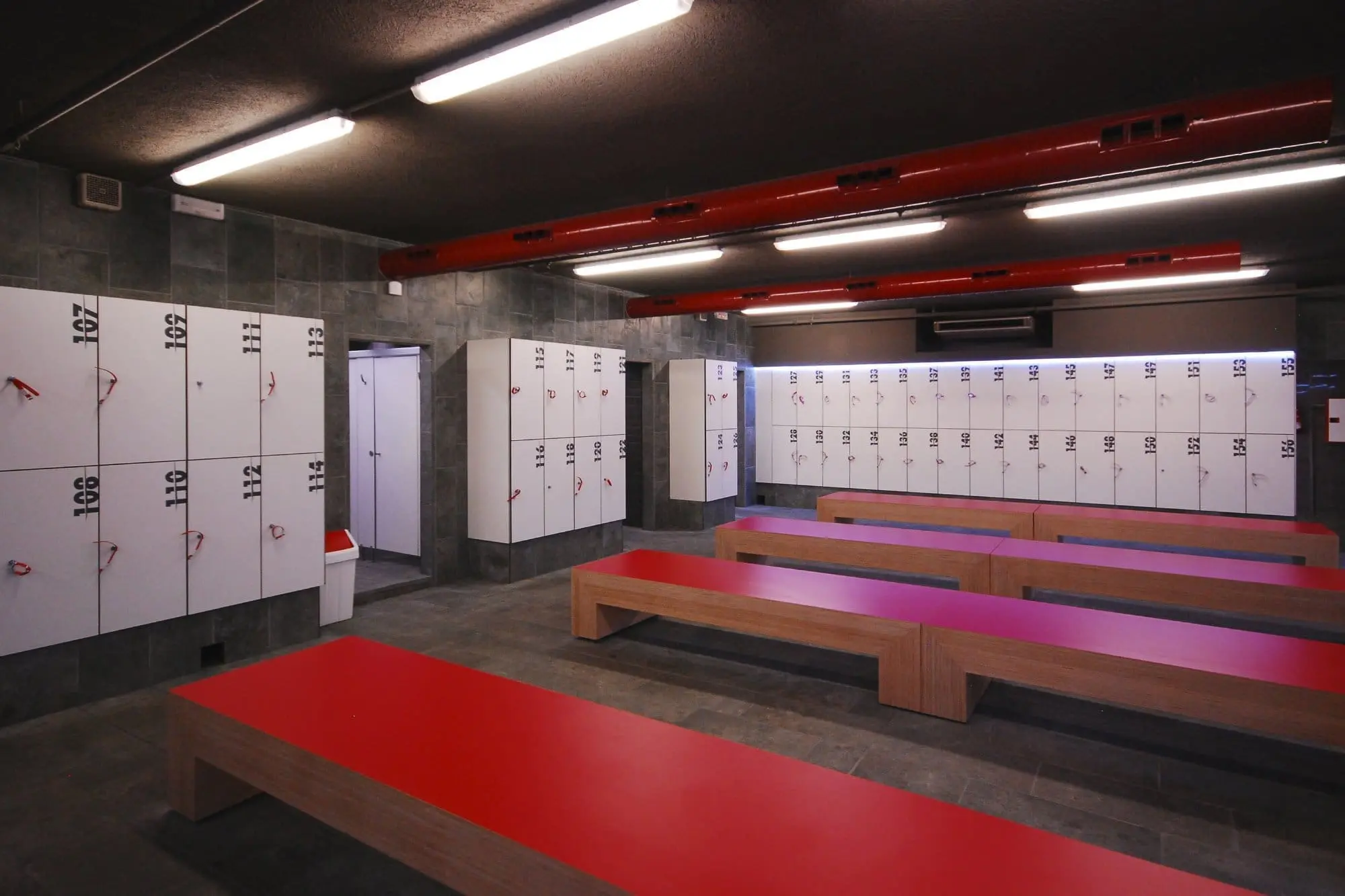 Custom-made HPL laminated changing rooms and lockers