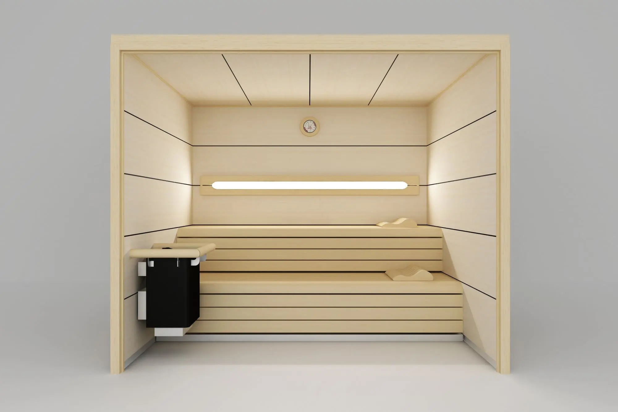 Barcelona sauna made of fir wood