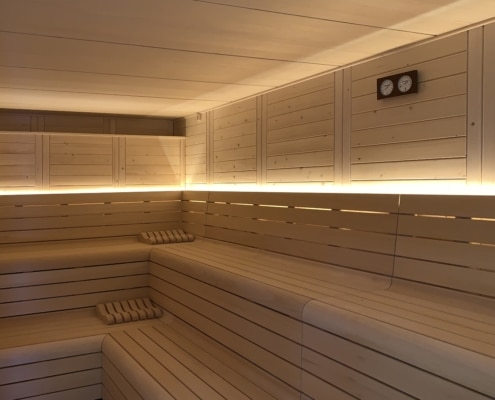 Sauna para protocolo de limpieza de la sauna