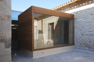 Sauna exterior cúbica