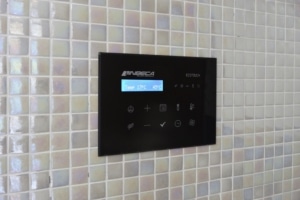 Panel Ecotouch para baño de vapor de color negro